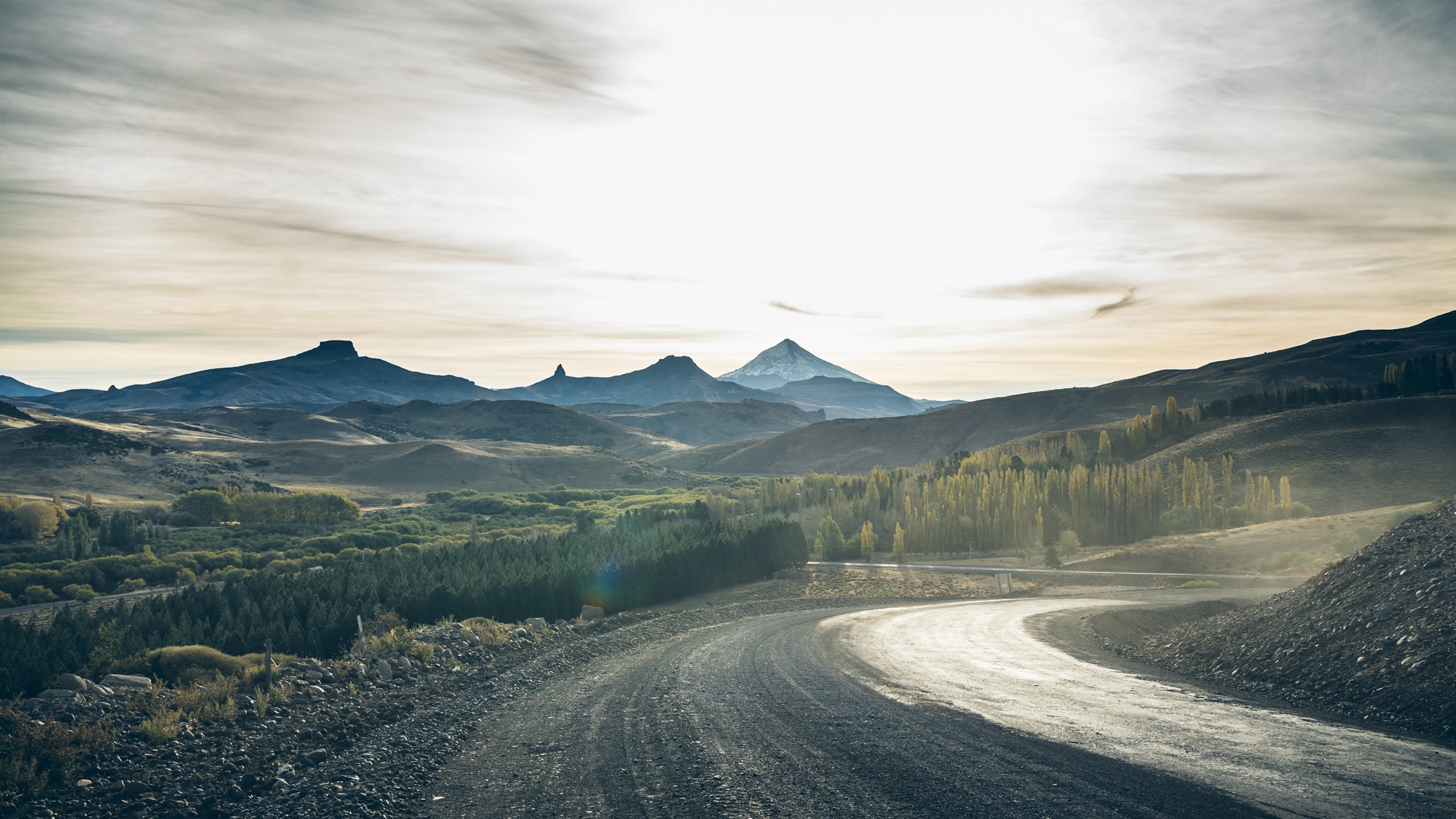 Le volcan Lanin est droit devant